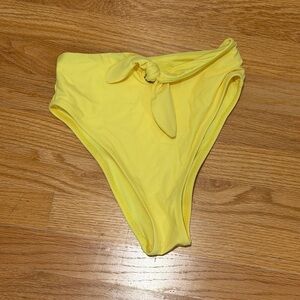 Aerie Neon Yellow High Waisted Tie Bikini Bottom. .